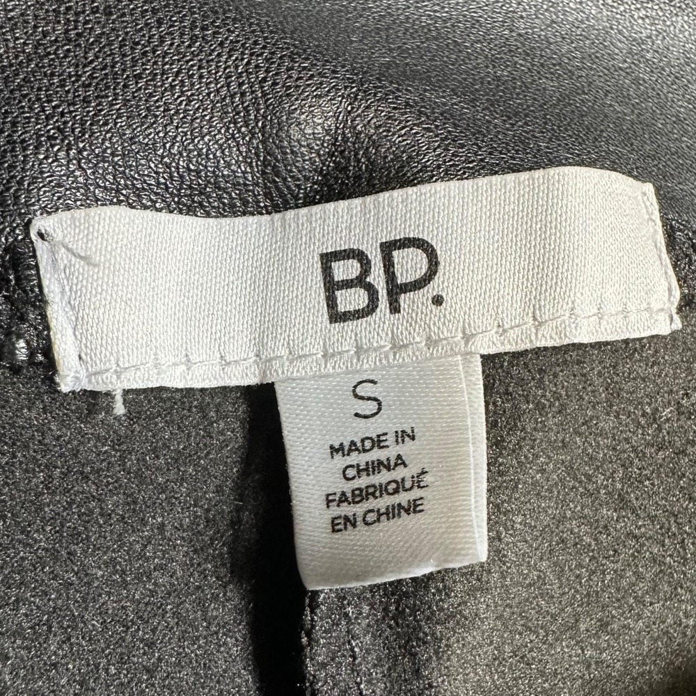 BP Vegan Leather Leggings High-Rise Ankle Length Solid Black Women's Size Small - Picture 4 of 11
